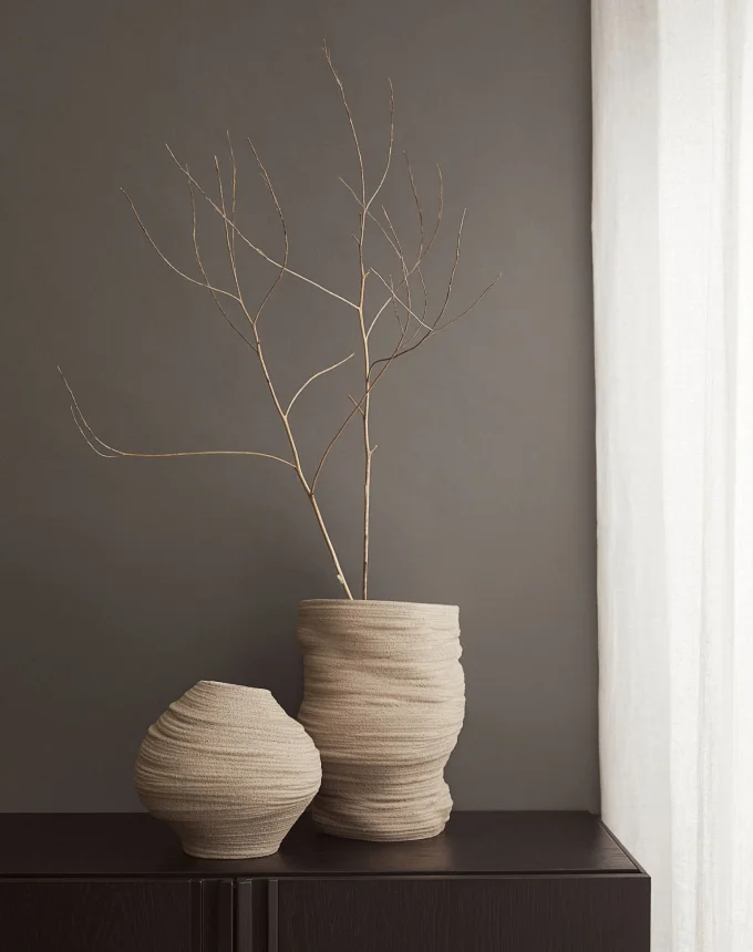 Asymmetric Stoneware Vase